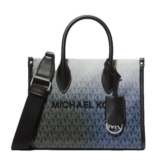 New Michael Kors Mirella Small Ombré Signature Logo Crossbody Bag Black Multi - Picture 1 of 5
